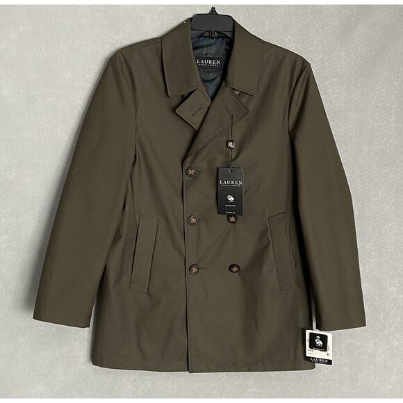 Lauren Ralph Lauren Men's 42S All-Weather Raincoat Double-Breasted Olive NEW